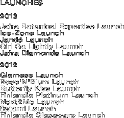 LAUNCHES  2013  Jafra Botanical Expertise Launch Ice-Zone Launch Jand